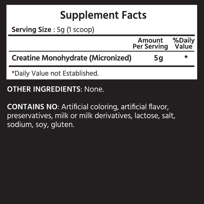 ML Naturals Micronized Creatine Monohydrate 200 Mesh Powder 300g (10.5oz), 60 Serving, Pure & Unflavored, Vegan, Gluten Free, Non-GMO, NSF-Certified & cGMP-Compliant Facility, Third-Party Lab Tested