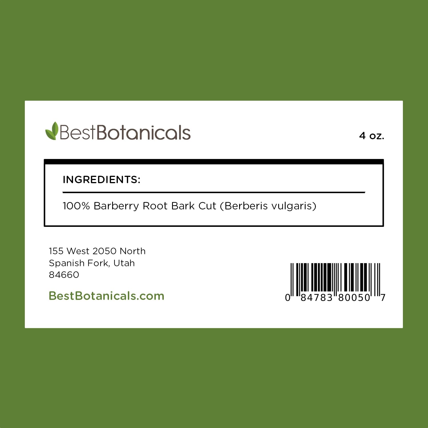 Best Botanicals Barberry Root Bark Cut 4 oz.