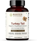 ROOTED Active's Turkey Tail Mushroom Extract Capsules | Heart Health, Stress Relief, Liver. USDA Organic, 35% Beta Glucans, Certified Organic (90 Capsules)