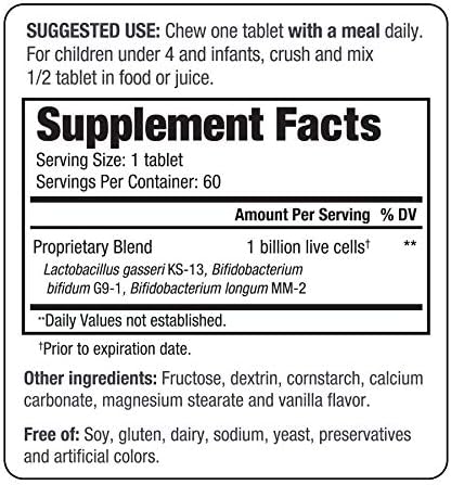 Kyo-Dophilius Kids Probiotic, Promotes Regularity and Immune Health*, 60 tablets (Packaging may vary)