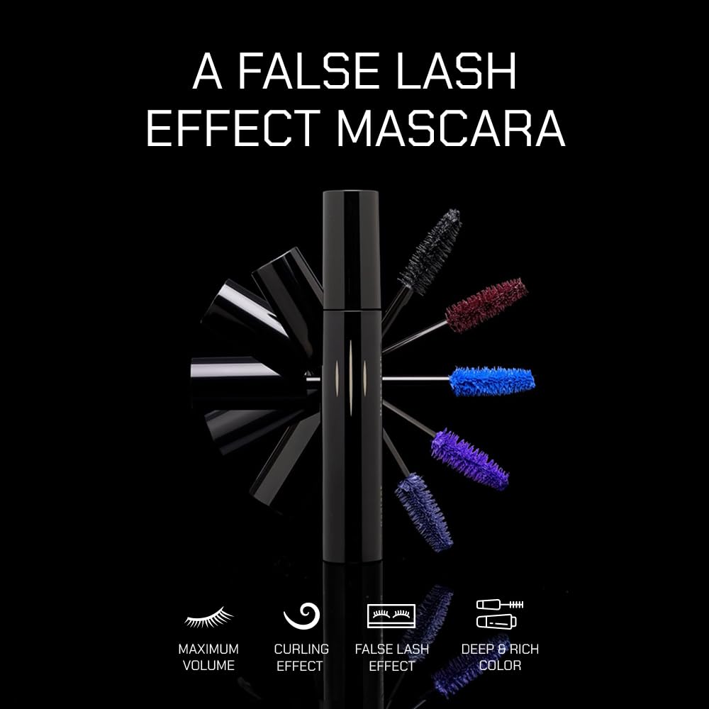 Radiant Professional Lengthening Mascara with silicone brush – Smudge-Proof Curl Mascara Volume and Length for Sensitive Eyes, Cruelty Free, Ideal for Mature & Young Women, 0.43 oz (01 Black)
