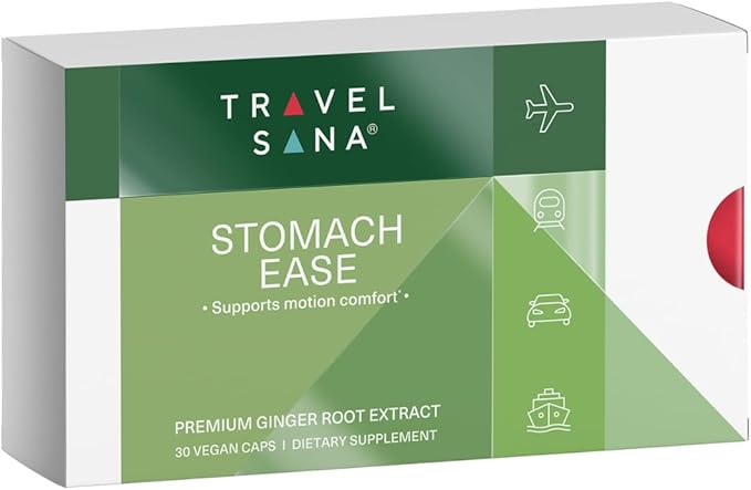 Organic Ginger Supplement | 18 mg Gingerols | 2,000 mg Raw Ginger Root Powder Eq. | 10:1 Extract | Supports Stomach Comfort* & Motion-Related Nausea* | Travel Essentials | 30 Veg Capsules
