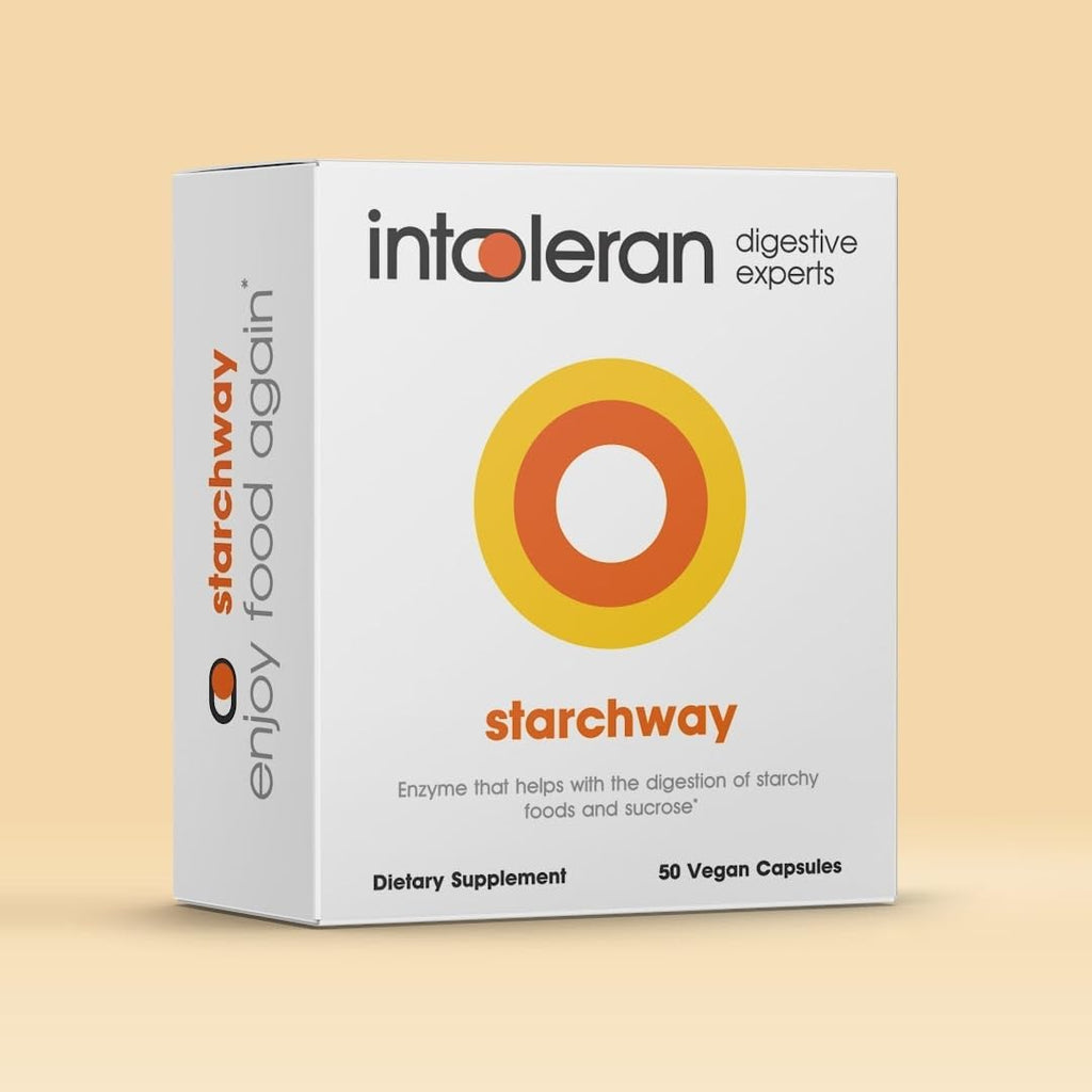 Starchway Digestive Enzymes - 50 capsules | Supplement for Starch & Sucrose Intolerance | Helps Digest Sugars & Starchy Foods | Invertase & Gluco-Amylase Enzymes | Pure & Vegan | Low FODMAP