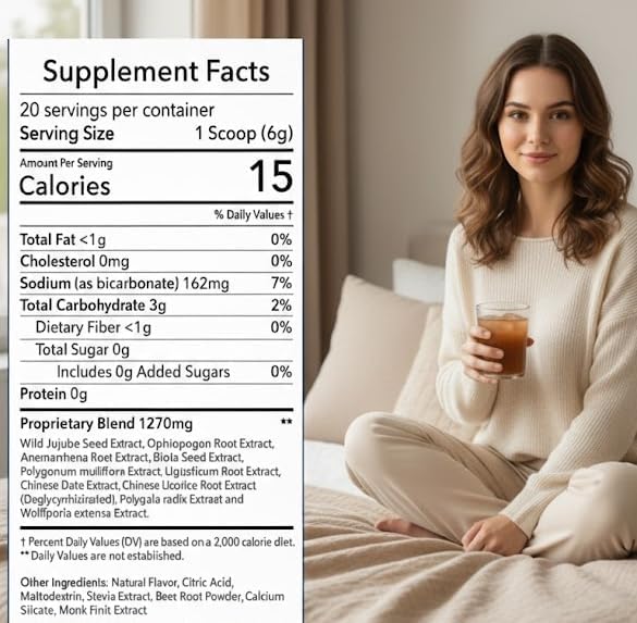 in Dream - Natural Sleep Aid Powder Drink Mix Herbal Adaptogen & Antioxidant Blend – Natural Night Sleep Drink for Deep Sleep, Relaxation & Recovery – Pomegranate Flavor, 20 Servings