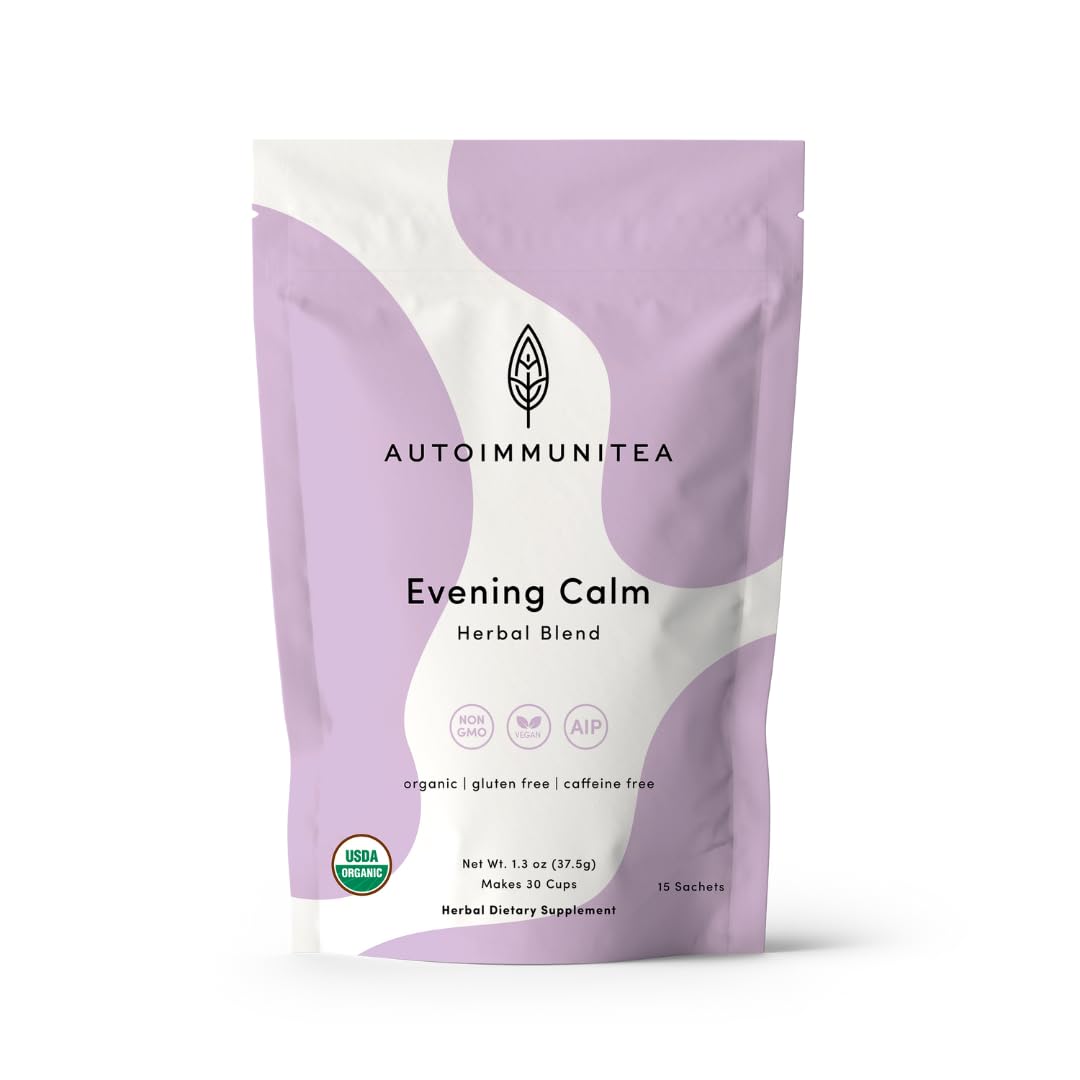 AutoimmuniTea – AIP Stress Relief, Bedtime Blend for Restful Sleep, Calming Tea for Stress, Lavender, Tulsi, Passion Flower Organic Blend - 15 Tea Bags (30 Cups)