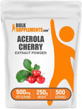 BulkSupplements.com Acerola Cherry Extract Powder - Natural Vitamin C Supplement, Acerola Cherry Powder - Vegan & Gluten Free, 500mg per Serving, 250g (8.8 oz) (Pack of 1)