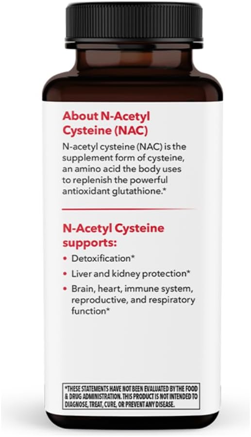 LifeSeasons N‑Acetyl Cysteine (NAC) 750 mg – Antioxidant & Detox Support Supplement – Glutathione Precursor, Immune & Respiratory Health, Liver & Cellular Protection – 60 Veg Capsules