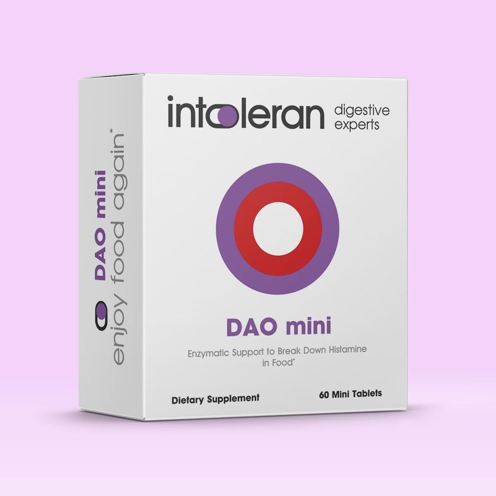 DAO Mini Digestive Enzymes - 60 Tablets | Supplement for Histamine Intolerance & DAO Deficiency | Healthy Histamine Levels | 30,000 HDU Pure Diamine Oxidase (DAO) Enzyme | Coated