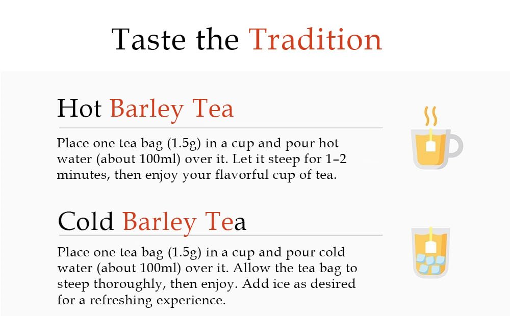 Damtuh Korean Barley Tea – Roasted Boricha Mugicha, Nutty Herbal Tea, Caffeine-Free, 100 Tea Bags (1.5g each)