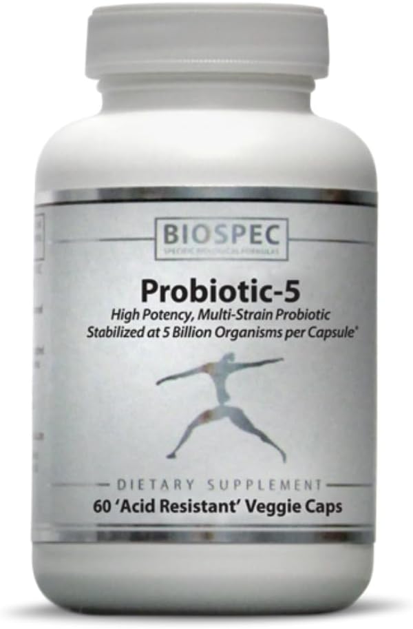 Probiotic-5 – Broad-Spectrum Probiotic Complex w/ 5 Billion Microorganisms and 5 Unique Probiotic Strains per Capsule.