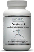 Probiotic-5 – Broad-Spectrum Probiotic Complex w/ 5 Billion Microorganisms and 5 Unique Probiotic Strains per Capsule.