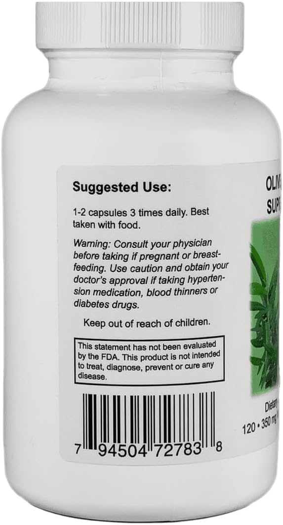 Supreme Nutrition Olive Leaf Supreme, 120 Pure Olive Leaf Vegetarian Capsules (Pack of 2)