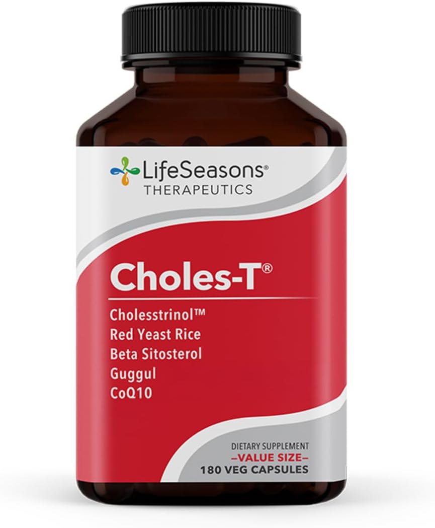 LifeSeasons Choles-T - Cholesterol Support Supplement - Red Yeast Rice, CoQ10, Guggul & Phytosterols - 180 Capsules