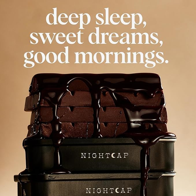 Nightcap 4-Pack | Functional Mushroom Chocolates | Supports Deep Sleep, Calm Mind, Stress Relief | Reishi, Magnesium, Zinc, L-Theanine & Chamomile | Helps to Fall & Stay Asleep