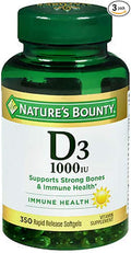 Nature's Bounty Bounty D-1000 IU Dietary Supplement Rapid Release Liquid Softgels 350 ea (Pack of 3)