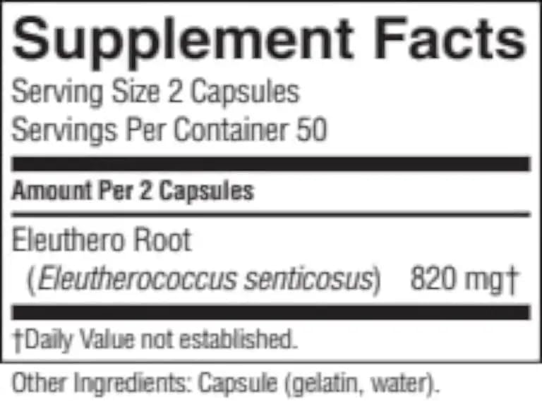 Nature's Sunshine Eleuthero, 100 Capsules