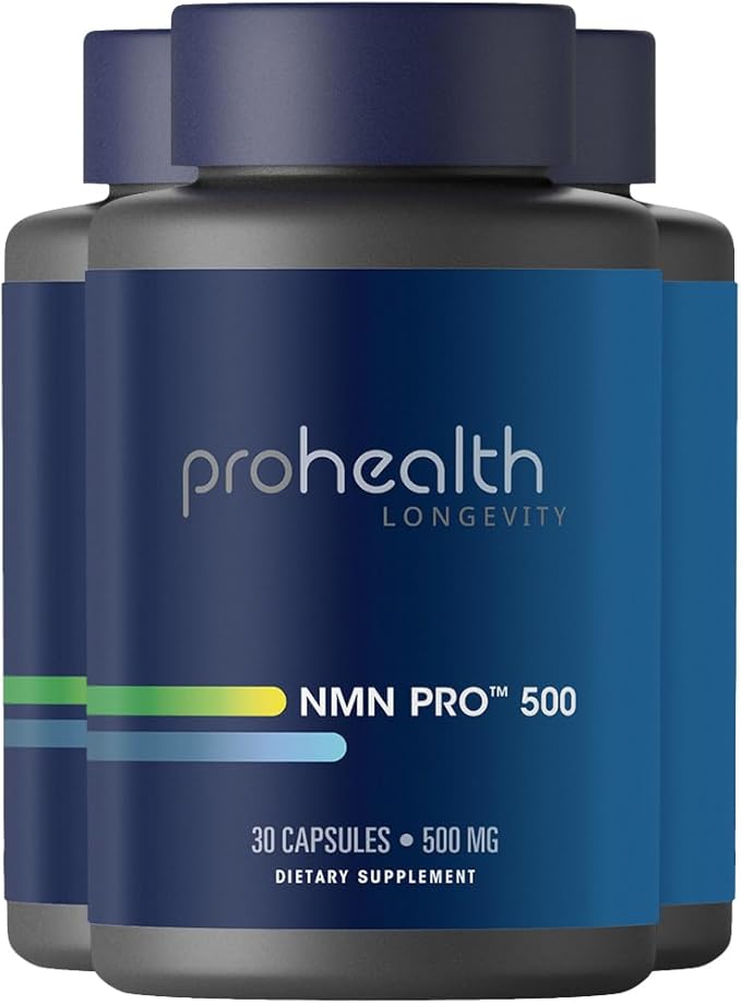 ProHealth NMN Pro 500 (30 Capsules, 3 Pack) Clinically Studied Uthever® NMN. NAD+ Precursor for Cellular Energy, Mitochondrial Support & Healthy Aging. USA Manufactured, Triple Lab-Tested