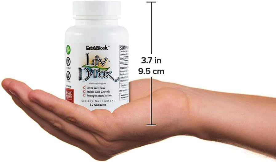 Liv D-Tox - 3-Pack 180 Capsules Total - Liver Detox and Cleanse Support Health Supplement, with Turmeric Root Extract, Milk Thistle, Astragalus, Wasabi Root, and Asparagus (3)