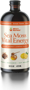 Mira’s Harvest Wildcrafted Sea Moss Bitters Liquid, with Soursop Guanabana 16oz For Energy, immune boost and radiance, ultra absorption, great taste (Seamoss-Honey Lemon)