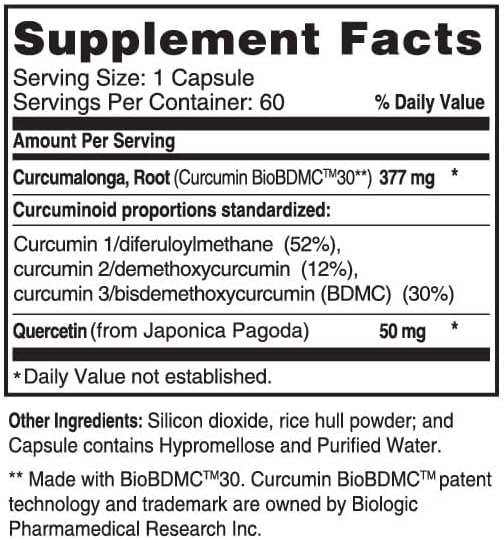 Advanced Bionutritionals Curcumitol-Q® – BioBDMC® Curcumin Supplement - Curcumin I, II & III with Quercetin
