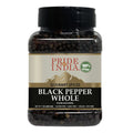 Pride of India - PACK of 6 - Black Peppercorn Whole – Gourmet & Culinary Spice – Full Bodied, Dried & Flavorful – Preservatives & Gluten Free – 7 oz. Medium Dual Sifter Jar