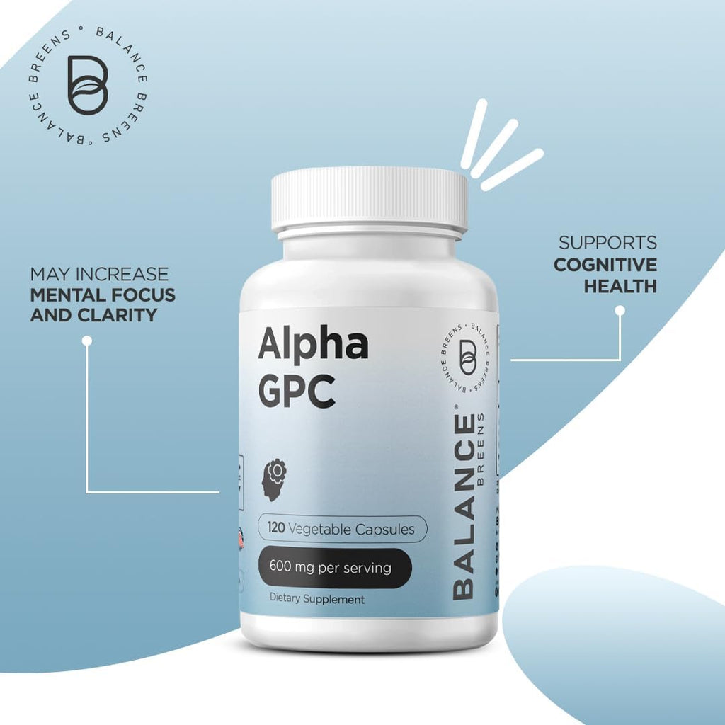 Alpha GPC Choline Supplement 600mg, 120 Veg Capsules - Advanced Memory Formula, Nootropic Brain Support (Pack of 6)