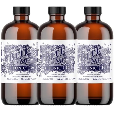 Bite Me Apple Cider Vinegar Tonic with Manuka Honey, Hydromeric, Ginger, Lime, Lemon Juice, Cayenne Pepper & Bioperine for Gut Health & Digestion