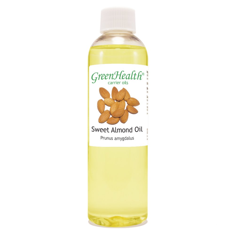 Sweet Almond Oil 4 fl oz – Cold Pressed Carrier Oil in Clear Bottle with Flat Cap – Lightweight, Natural Oil for Skin, Hair, Massage, and DIY Projects