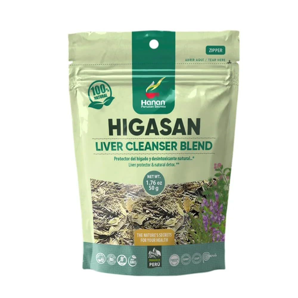 Hanan Peruvian Secrets Higasan Herbal Tea | 100% Natural Liver Cleanser | 1.76oz / 50g | Naturally Aids in Cleansing the Liver and Maintaining Healthy Cholesterol Levels
