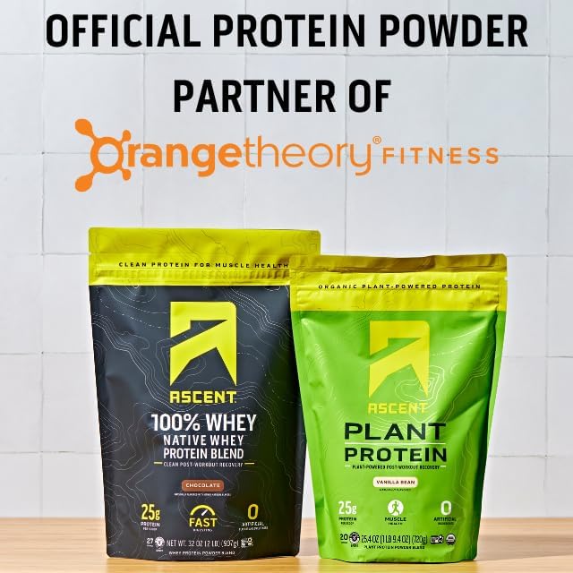 Ascent 100% Whey Protein Powder - Post Workout Whey Protein Isolate, Zero Artificial Flavors & Sweeteners, Gluten Free, 5.5g BCAA, 2.6g Leucine, Military Exclusive, Mocha Cold Brew 1.7 lb