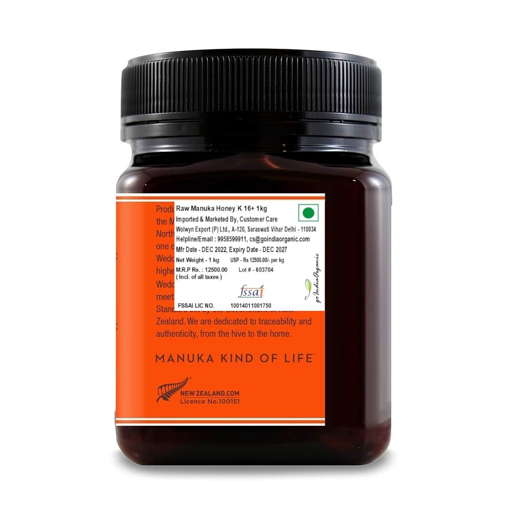 Wedderspoon Raw Premium Manuka Honey, KFactor 16, 35.2 Oz, Unpasteurized, Genuine New Zealand Honey, Traceable From Our Hives To Your Home