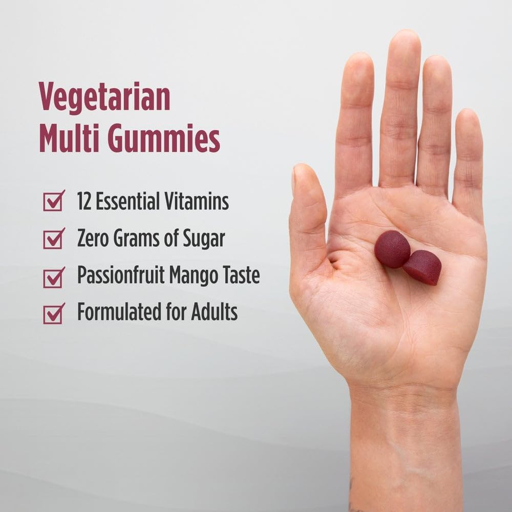Nordic Naturals Zero Sugar Multi Gummies - Vegetarian Multivitamin Supplement - Passionfruit Mango - 60 Pectin-Based Gummies - 12 Essential Vitamins for Adults - Non-GMO - 30 Servings