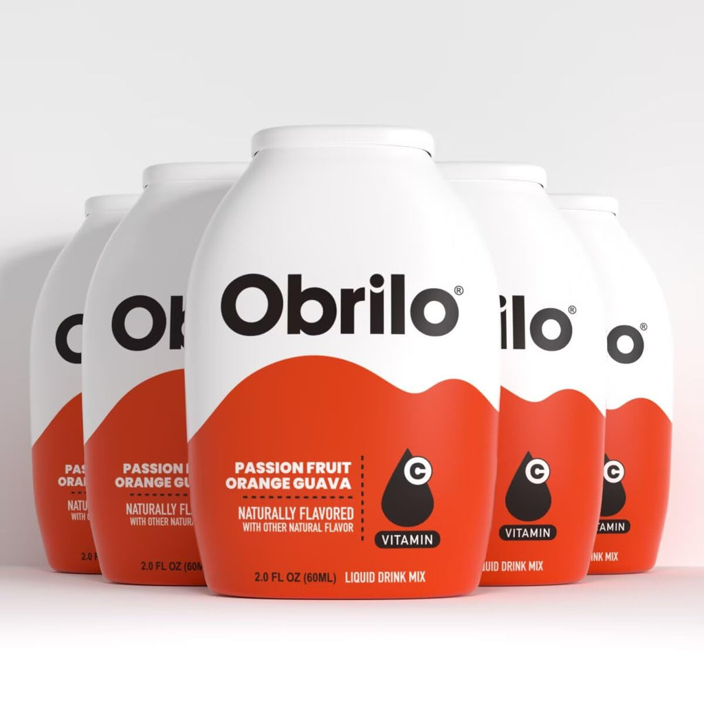 Obrilo Water Enhancer Liquid Flavoring Drops - ZERO Sugar/Calorie, Dye Free, Naturally Flavored Drink Syrup, 2.0 fl oz x 5 Bottles for Kids & Adults (Passion Fruit Guava)