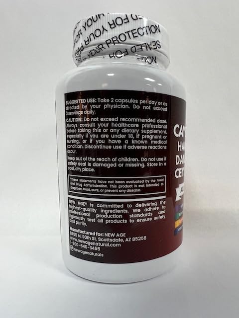 Cayenne Pepper Capsules Supplement with Hawthorn Berry, Dandelion Root, Ceylon Cinnamon, Garlic, Ginger, ACV, Milk Thistle, Beet Root, Aloe Vera - 120 Count