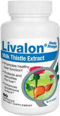 Roex Vitamins | Livalon | Milk Thistle Extract | 80% Silymarin | Natural Liver Detox | Vegetable Capsules | 60 Count