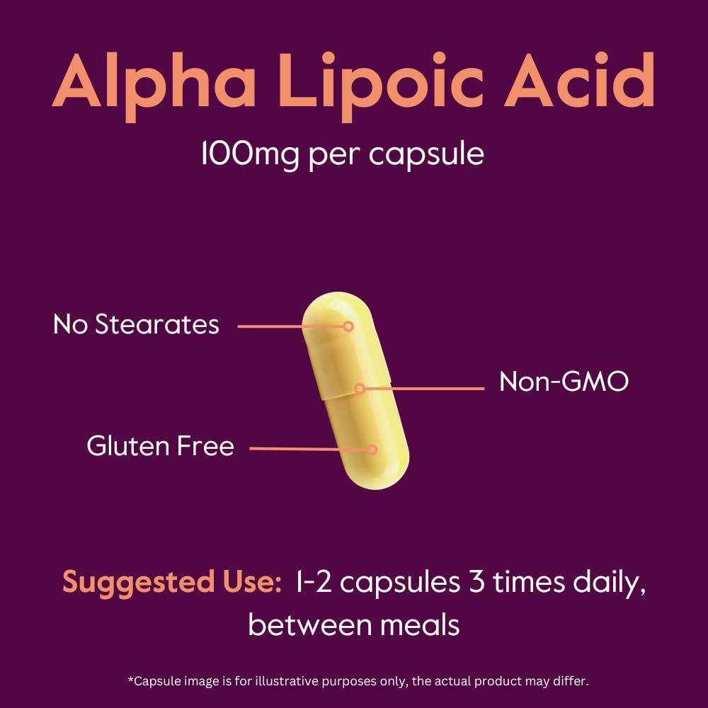 BESTVITE Alpha Lipoic Acid 100mg (240 Capsules) - No Stearates - No Flow Agents - Non GMO - Gluten Free