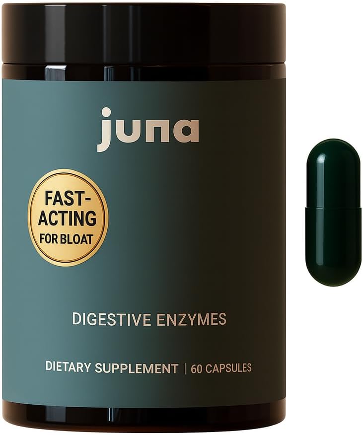 Juna Detox Digestive Enzymes & Probiotic - Fast-Acting Relief for Bloat, Gas, Indigestion & Discomfort - Promotes Healthy Digestion, Regularity & Gut Health