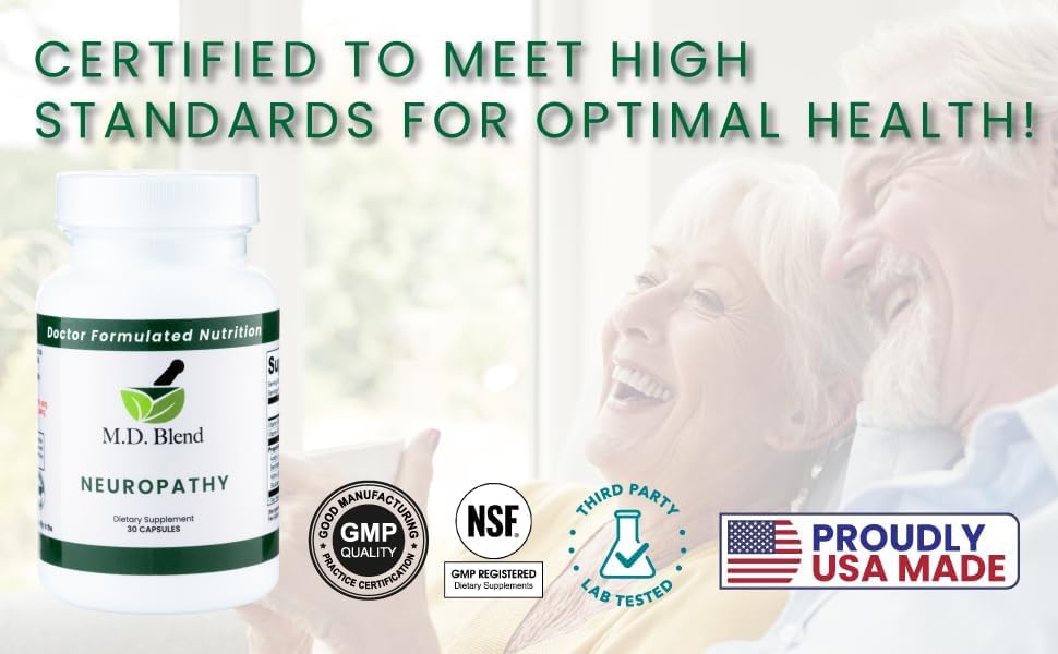 Neuropathy - Expert Formulated - Natural Blend for Optimal Nerve Wellness - Alpha Lipoic Acid, L-Carnitine, Vitamins B6 & B12, Skullcap Root, Acetyl L-Carnitine - 30 Capsules (1 Pack)