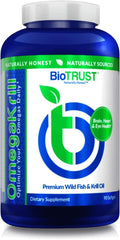 BioTrust OmegaKrill EPA & DHA Omega 3 Supplement, Fish and Krill Oil to Provide Support for Joint, Heart, Brain, Eye and Skin (30 Servings)