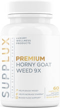 Premium Horny Goat Weed + 9 Ingredients - Performance Pills for Men for Fast Acting Blood-Flow, Build Muscle & Supports Men's Health | 9 Backed Ingredients | 3rd Party Tested Supplement - 60 Pills