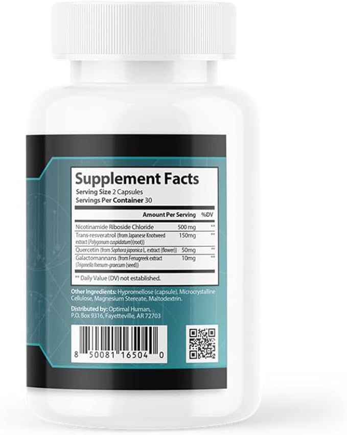 NAD+ Support Supplement | Ultra DNA Revival Formula | Cellular Energy & Wellness Support | Premium NMN + Resveratrol Blend | Vegan Capsules | 60 Count