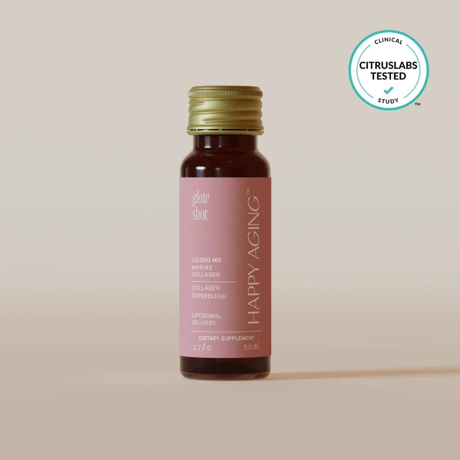 Glow Shot | 10,000mg Marine Collagen Liquid Drink | Advanced Liposomal Collagen for Women | Hydrates Skin | Supports Hair & Nails | Firms & Smooths | Non-GMO | Ready-to-Drink | 10 Shots