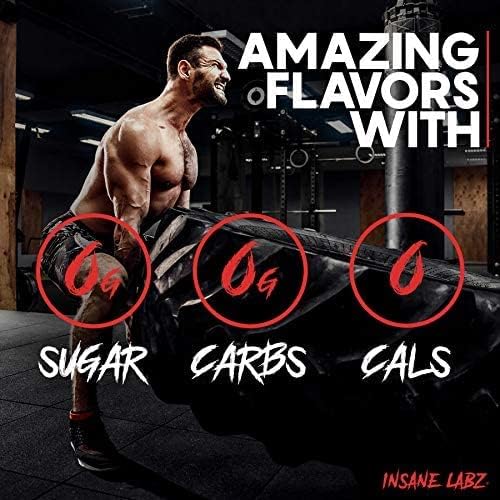 Insane Labz Psychotic, High Stimulant Pre Workout Powder, Extreme Lasting Energy, Focus and Endurance with Beta Alanine, Creatine Monohydrate, DMAE, 60 Srvgs, Grape