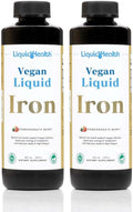 LIQUIDHEALTH Vegan Liquid Iron Supplement with SunActive & Ferrochel Fe - Natural Energy, Immune System & Metabolic Support, Increase Mental Clarity, Prenatal/Postnatal - USA Made, Non-GMO (2 Pack)