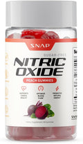 Snap Supplements Nitric Oxide Beet Root Gummies Supplement with Organic Beets - Energy & Circulation Support, 60 Sugar-Free Gummies (30 Servings, 1 Month Supply), Peach