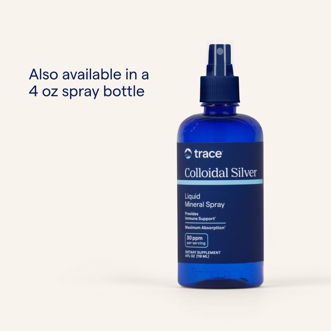 Trace Minerals Colloidal Silver - Liquid Mineral Supplement with Super-Oxygenated Colloidal Silver - Immunity & Overall Health Support - Highly Absorbable Supplement - 16 fl oz (About 48 Servings)