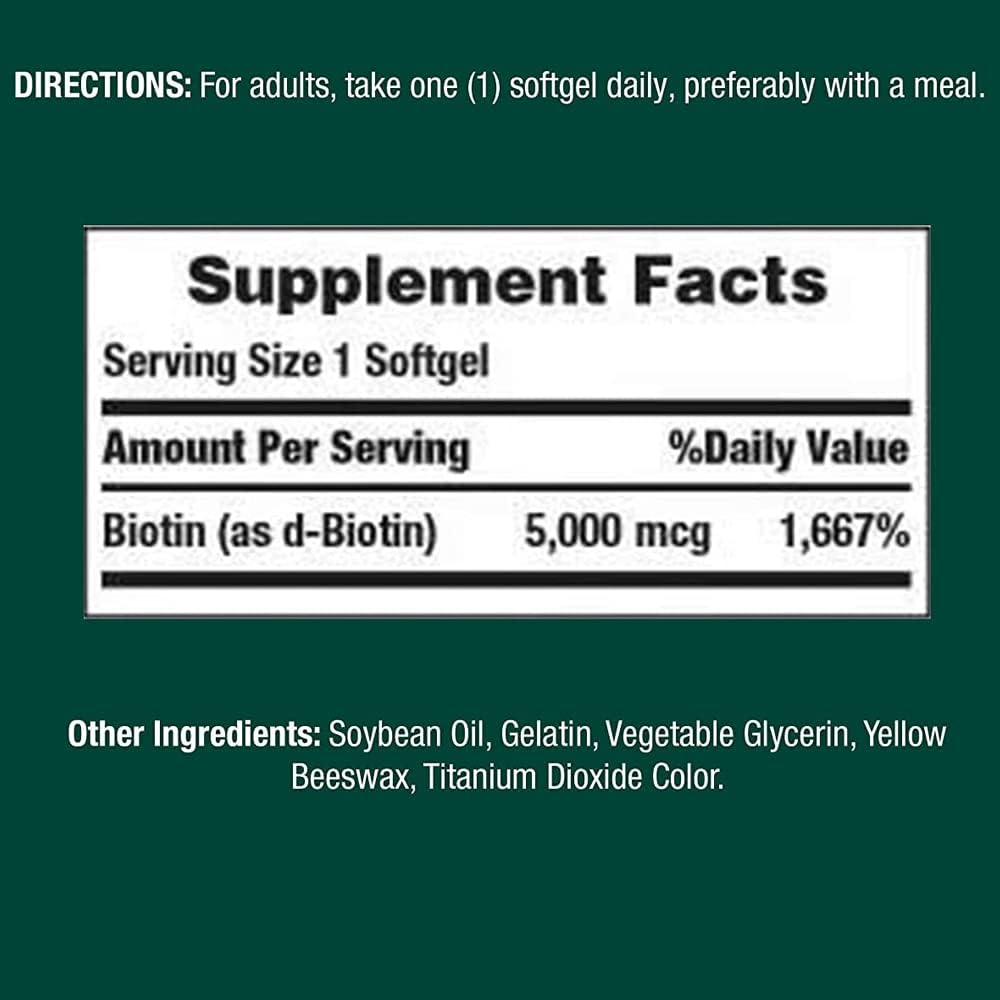 Set of 2 Nature's Bounty® Biotin 5000 mcg, 150 Softgels