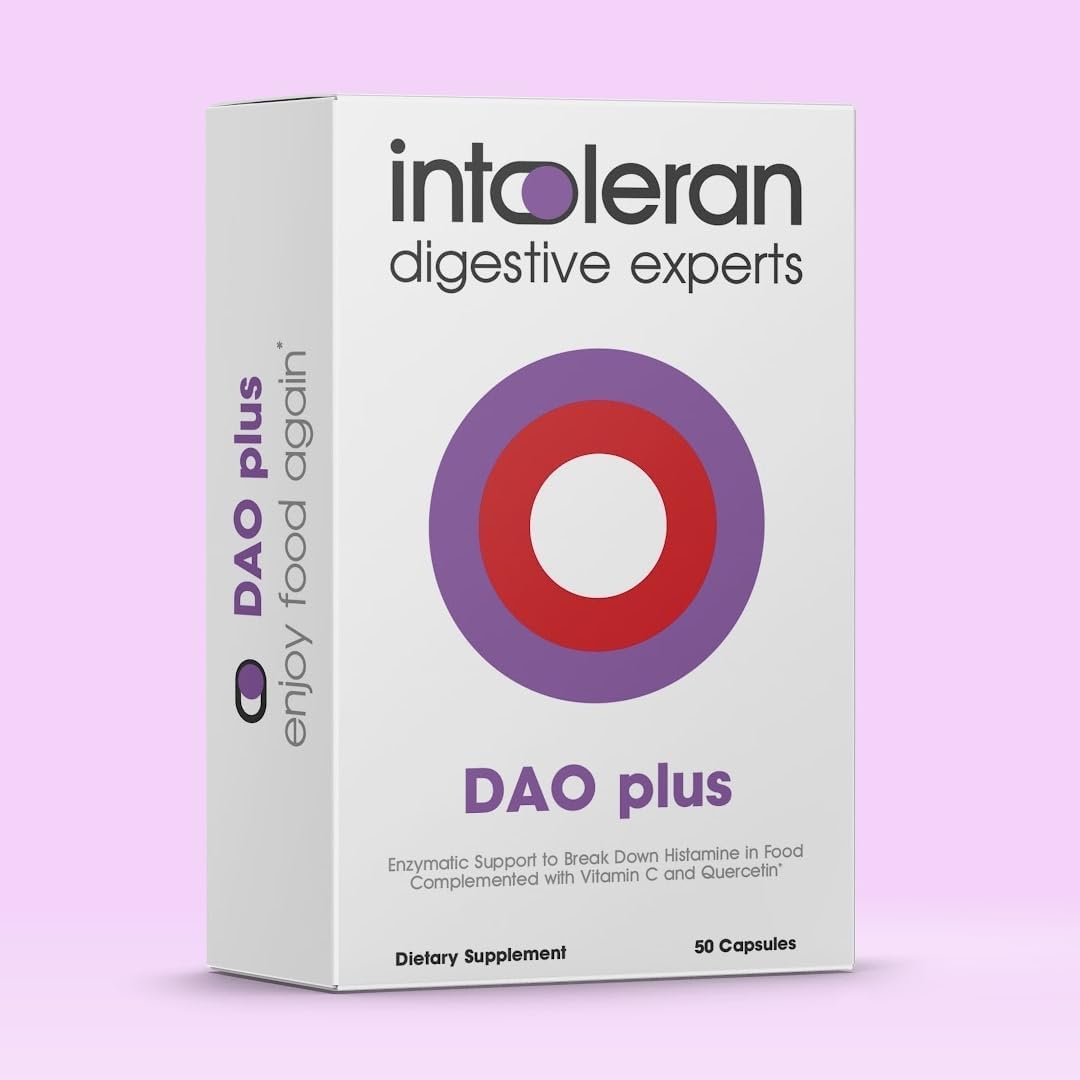 DAO Plus Digestive Enzymes - 50 Capsules | Supplement for Histamine Intolerance & DAO Deficiency | Healthy Histamine Levels | 30,000 HDU Diamine Oxidase (DAO) Enzyme | Vitamin C & Quercetin