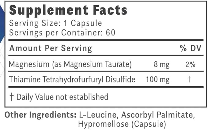 Thiamax Vitamin B1 (Thiamine TTFD), The Original, No Toxic Fillers, Supports Energy Metabolism, High Dose, Third Party Tested, All Active Ingredients 100mg, 180 Count