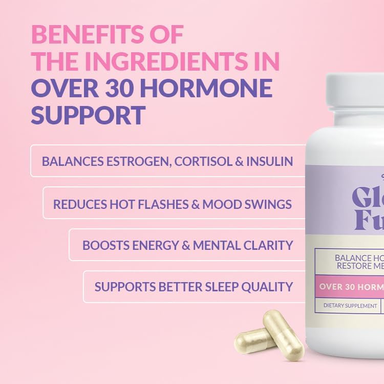 GleeFull Over 30 Hormone Support - Menopause Supplements for Women - Hormone Balance for Women - Hot Flash Relief - Menopause Support